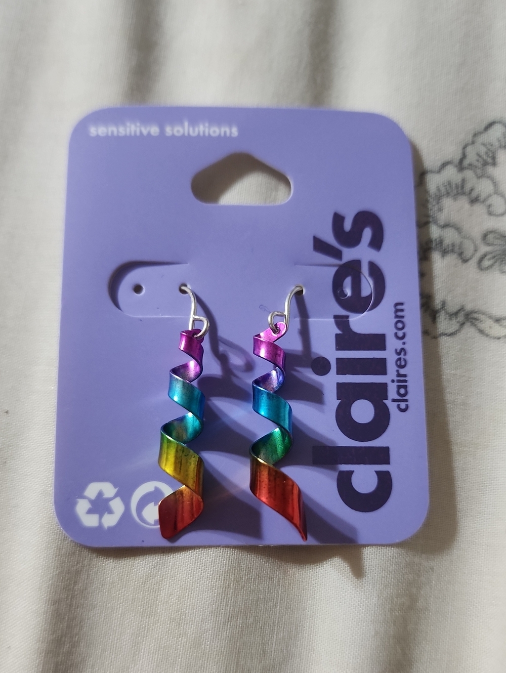 Claire's Multicolor Spiral Rainbow Dangle Earrings